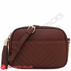 Quilted Crossbody Camera Bag Chic Retro Y2K Style Adjustable Chain Strap